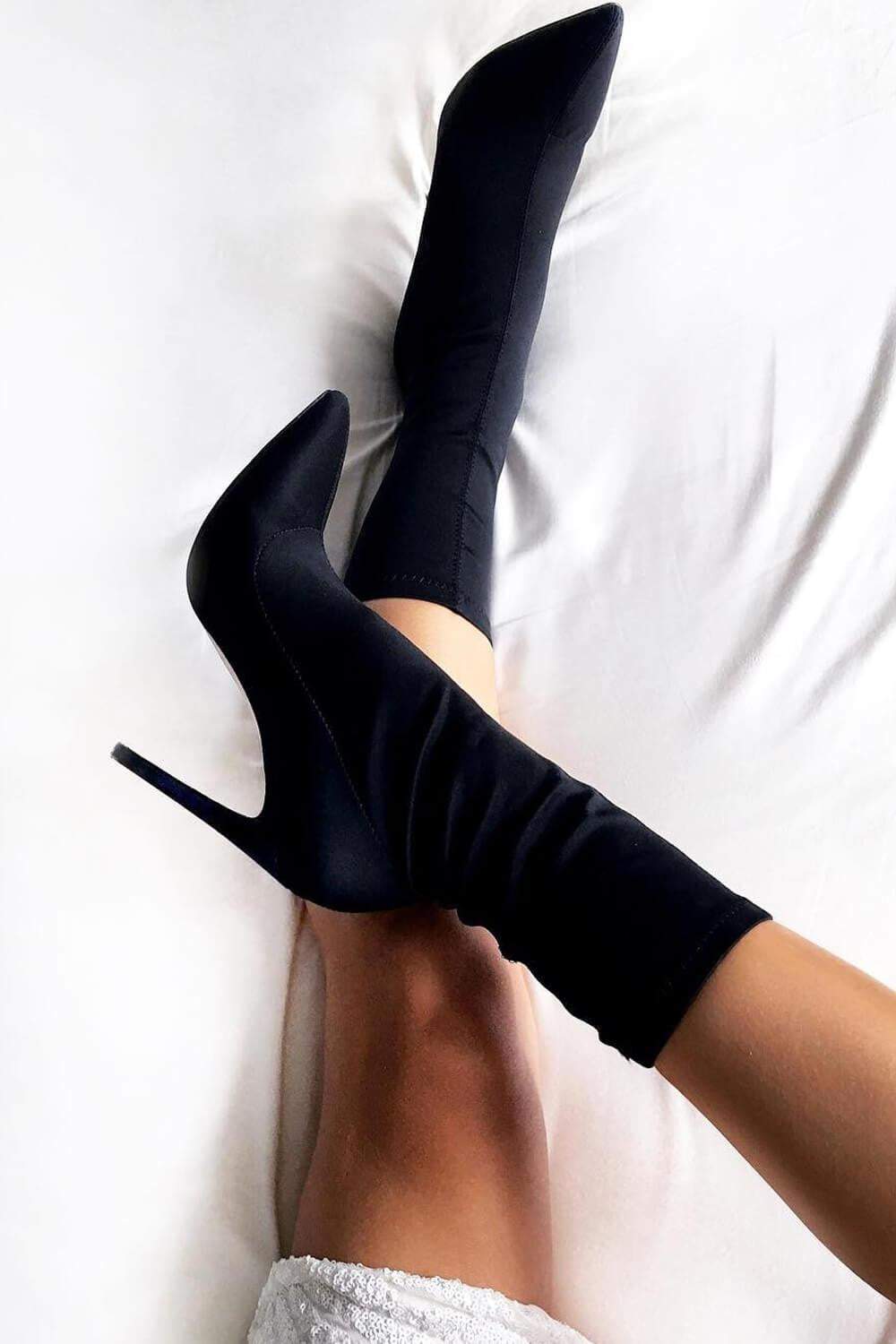 Pointy Sock Boots - Black – Haute & Rebellious