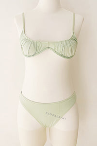 Mint Rib Moulded Ruched Bikini Top