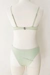 Mint Rib Moulded Ruched Bikini Top