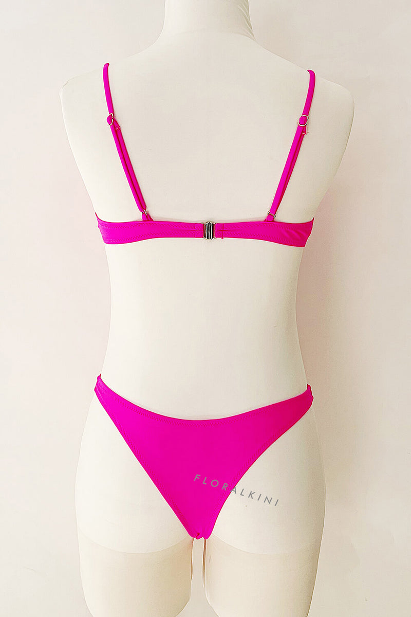 Hot Pink Wire V Bra Bikini Top