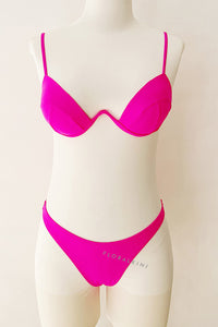 Hot Pink Wire V Bra Bikini Top