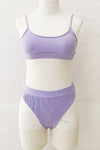 Purple Rib Sporty Bikini Top