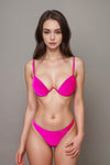 Hot Pink Wire V Bra Bikini Top