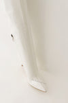 White Croc Print Thigh High Stiletto Boots