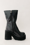 Black Chunky Platform Ankle Sock Boots