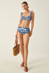 Blue Dragonfly Ruffle-Trimmed Underwire High Waisted Bikini Set