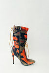 Camouflage Toggle Pointed Stiletto Heeled Boots