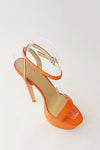 Orange Platform Heeled Sandals