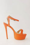 Orange Platform Heeled Sandals