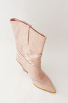 Pink Croc Cut-Out Heel Mid Western Cowboy Boots