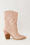 Pink Croc Cut-Out Heel Mid Western Cowboy Boots