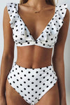 Floralkini Polka Dots High Waist Bikini Bottoms (1491224821819)