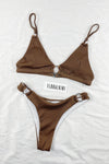 Chocolate Ribbed Ring Side Bikini Bottoms