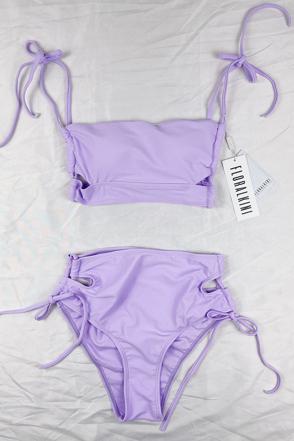 Bandeau basic light sales purple bikini set