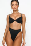 Black Rib Underwire Bikini Top