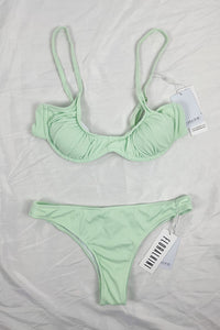 Mint Ribbed High Rise Bikini Bottom