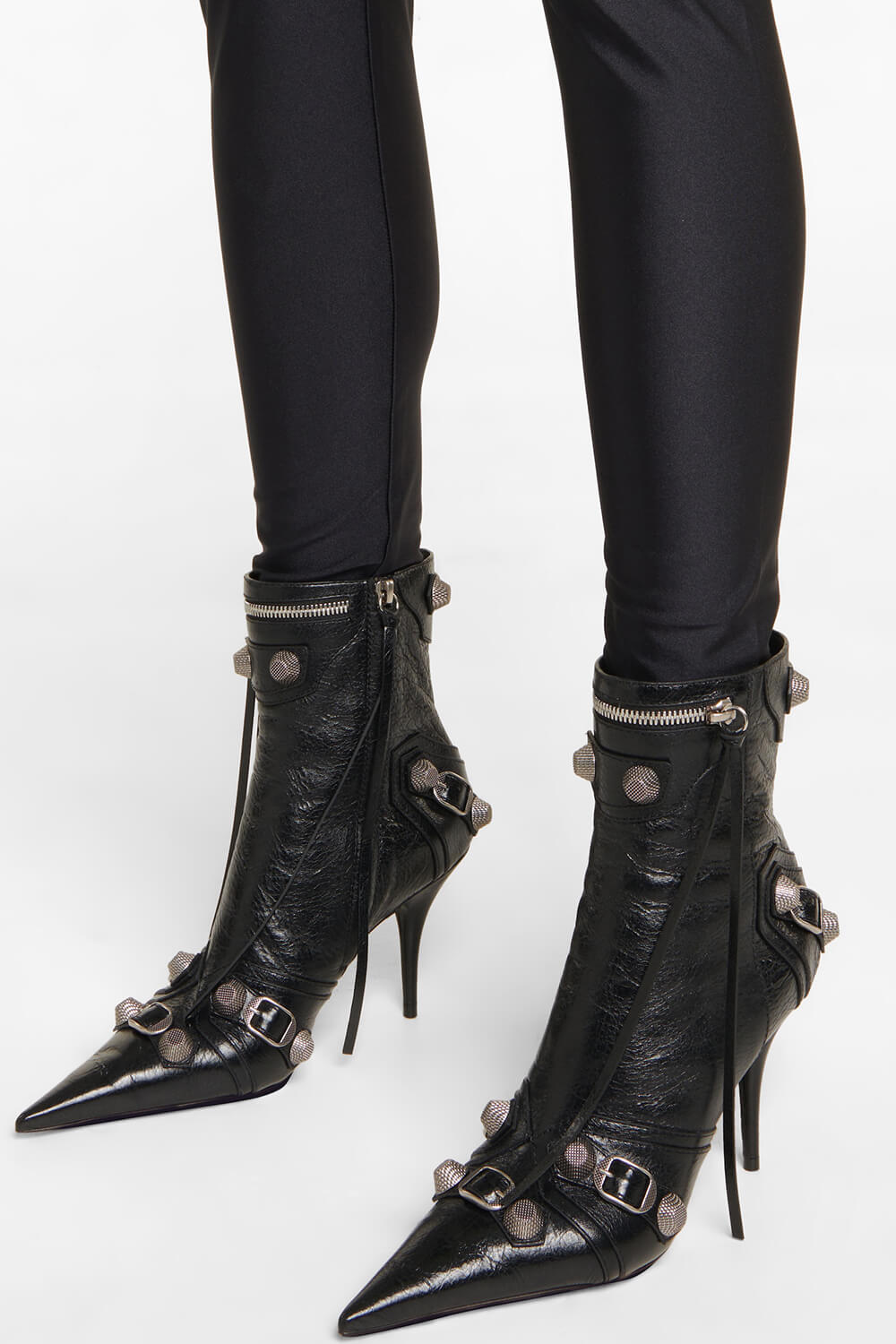 Ankle boots with buckles and clearance studs