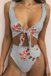 Floralkini Floral Print High Waisted Bikini Bottom (1490733924411)