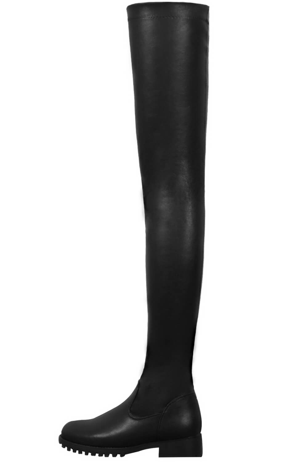 Grey thigh high hot sale boots flat